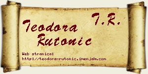 Teodora Rutonić vizit kartica